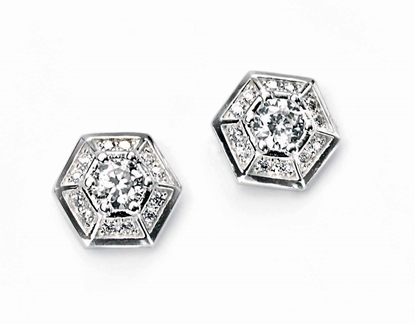 Picture of Cz Hexagonal Stud Earrings