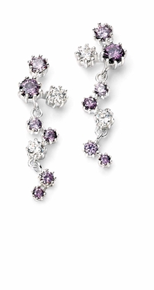 Picture of Purple Cz Cluster Earrings