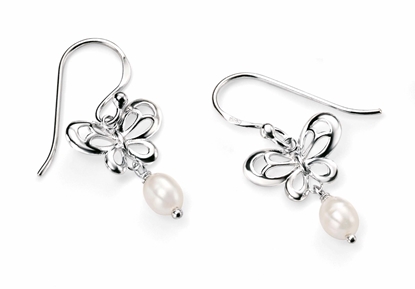 Picture of Butterfly Earrings With Pearl Drop