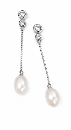 Picture of Pearl Drop Earrings With CZ