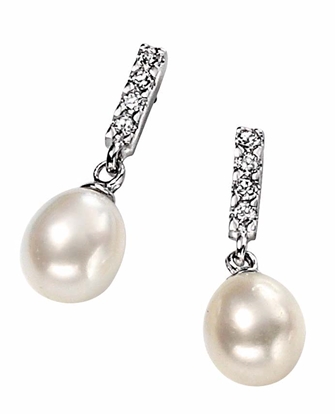 Picture of White Pearl Drop Earrings