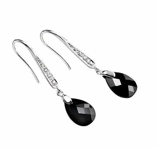 Picture of Clear CZ Teardrop Hook Earrings