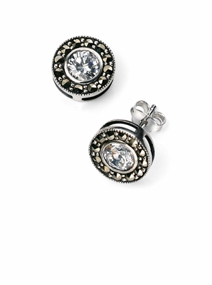 Picture of Round Marcasite And CZ Earrings