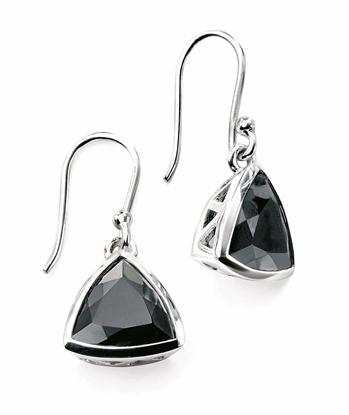 Picture of Black Cz Triangle Drop Earrings