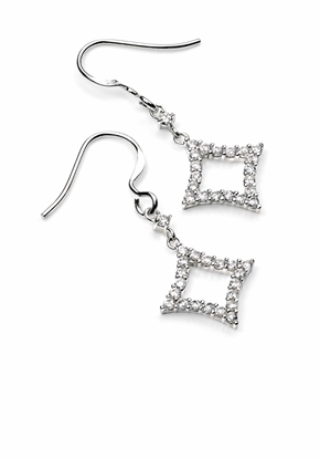 Picture of Diamond Shaped Earrings With Cz