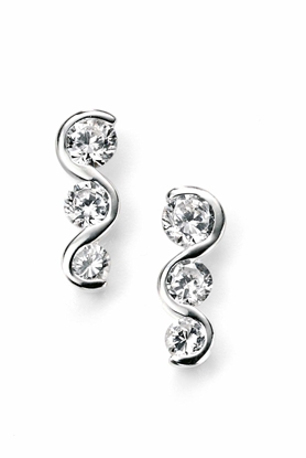 Picture of Wave Graduated CZ Stud Earrings