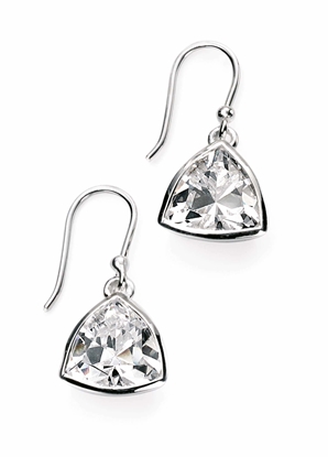 Picture of Clear Cz Triangle Drop Earrings