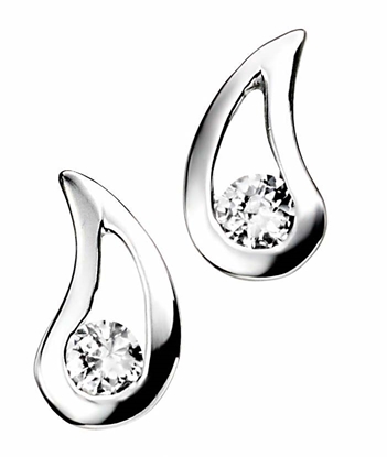 Picture of Clear CZ Teardrop Earrings