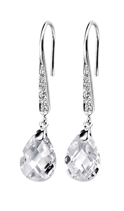 Picture of Black CZ Teardrop Hook Earrings