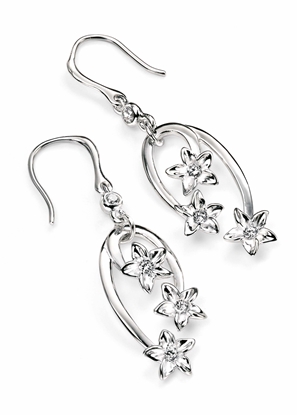 Picture of Clear Cz Triple Flower Earrings