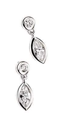 Picture of Clear CZ Round & Marquise Earrings