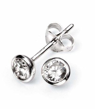 Picture of Clear CZ Round Stud Earrings