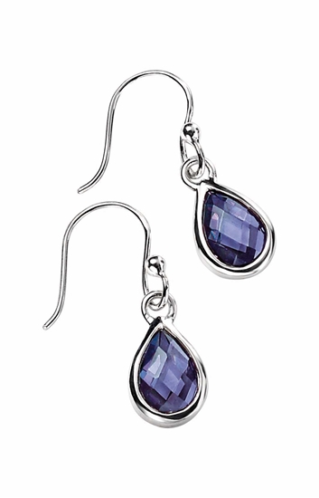 Picture of Amethyst CZ Faceted Teardrop Earrings