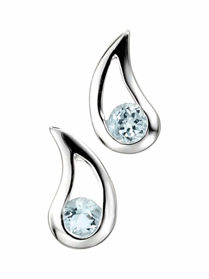 Picture of Blue Topaz Teardrop Earrings