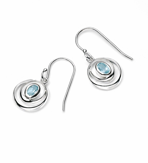 Picture of Sky Blue Topaz Double Loop Earrings