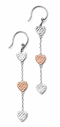 Picture of Hammered Finish Heart Drop Earrings