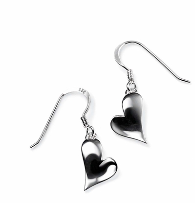 Picture of Silver Polished Heart Earrings