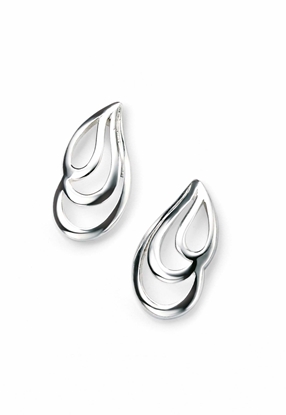Picture of Silver Cut Out 3 Pear Shaped Earrings
