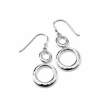 Picture of Hammered/High Polish Finish Disc Drop Earrings
