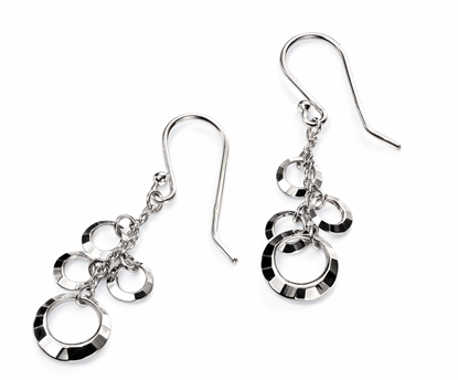 Picture of Cubic Faceted Drop Disc Earrings