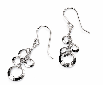 Picture of Cubic Faceted Drop Disc Earrings