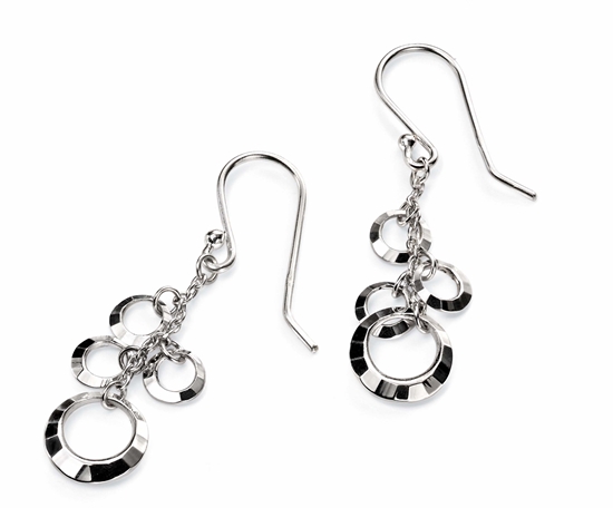 Picture of Cubic Faceted Drop Disc Earrings