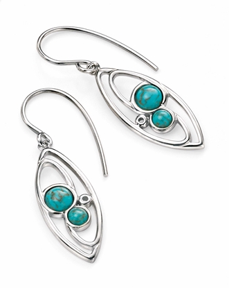 Picture of Marquise Drop Earrings With Imitation Turquoise