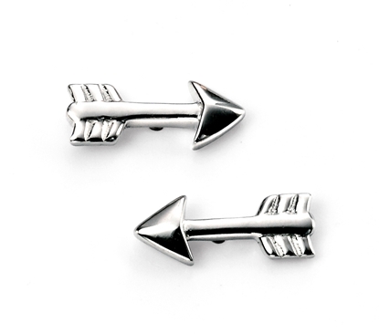 Picture of Rhodium Plated Arrow Stud Earrings