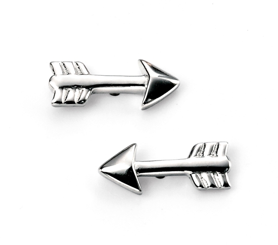 Picture of Rhodium Plated Arrow Stud Earrings