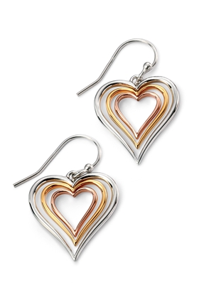 Picture of Rhodium Plated Leaf Heart Earrings
