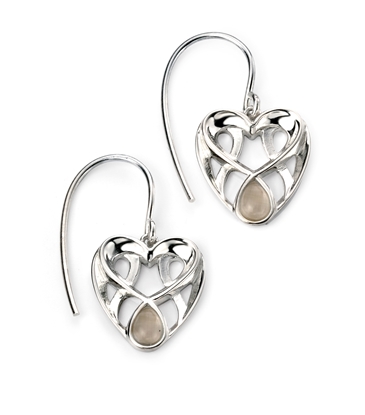 Picture of Rhodium Plated Celtic Heart Earrings