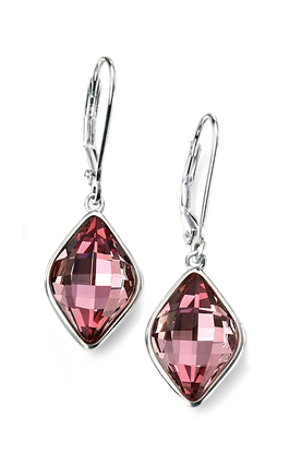 Picture of Rhodium Plated Rosaline Diamond Shape Drop Earrings