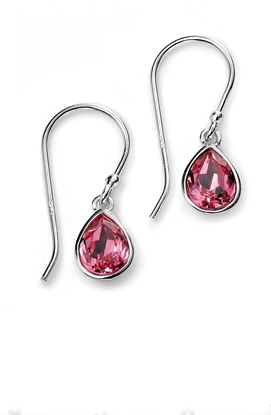 Picture of Rose Swarovski Crystal Teardrop Earrings