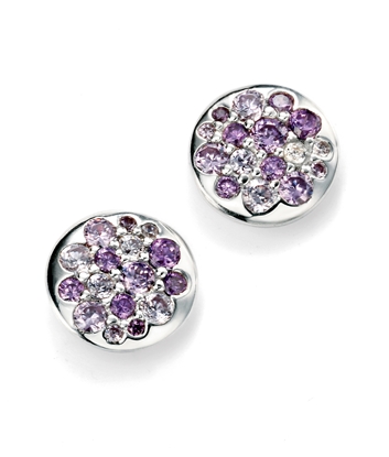 Picture of Purple CZ Disc Earrings
