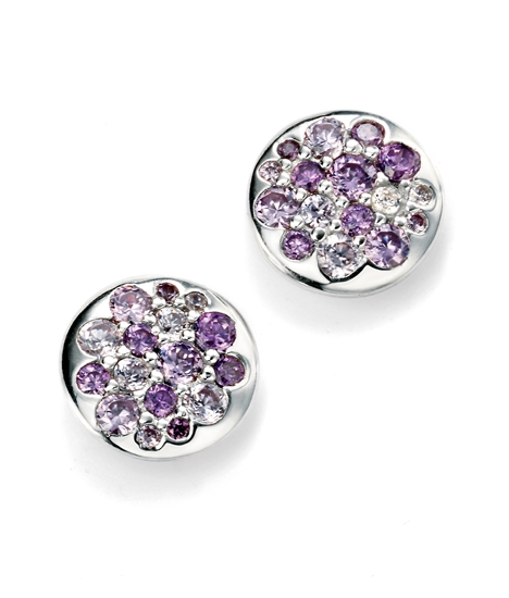 Picture of Purple CZ Disc Earrings