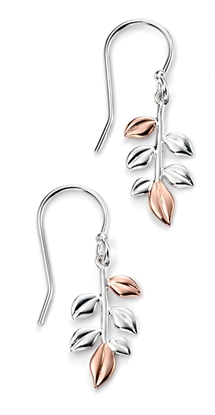 Picture of Mixed Plated Leaf Earrings
