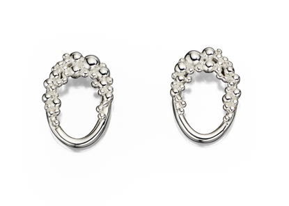 Picture of Silver Oval Granulation Stud