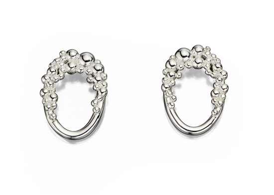 Picture of Silver Oval Granulation Stud