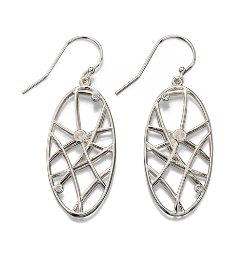 Picture of Air Open Work Stone Set Earrings