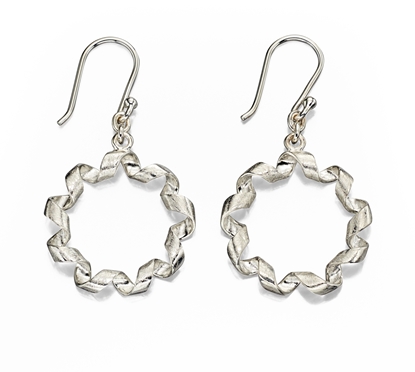 Picture of Scratch Finish Round Twist Earrings