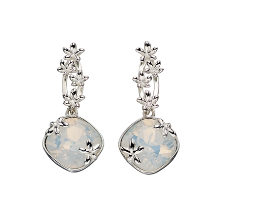 Picture of Ilver SWAROVSKI White Opal Drop Earrings