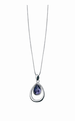 Picture of Amethyst CZ Faceted Teardrop Pendant