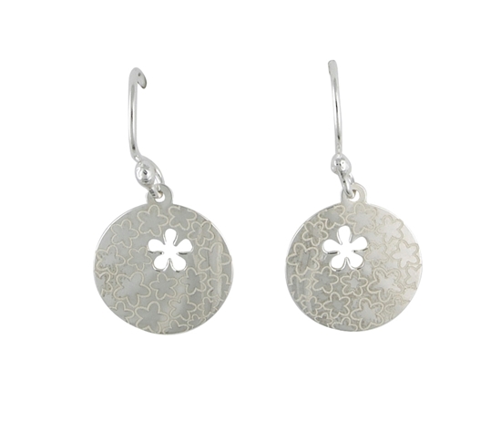 Picture of Silver Designer Patterned Disc & Cut-Out Flower Set 32 Drop