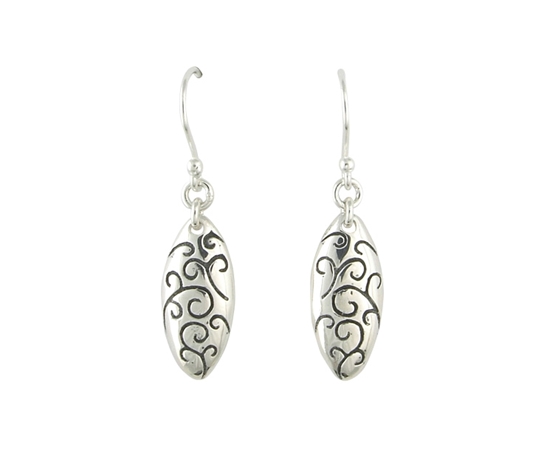 Picture of Silver Designer Black Scroll Sphere Set 43 Earring Pair