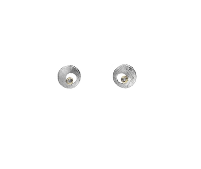 Picture of Silver & 9ct 2 Tone Circle Earrings