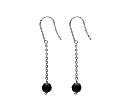 Picture of Silver Twist 1 Earring Onyx