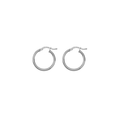 Picture of Silver hoop 15mm round - rhodium plated