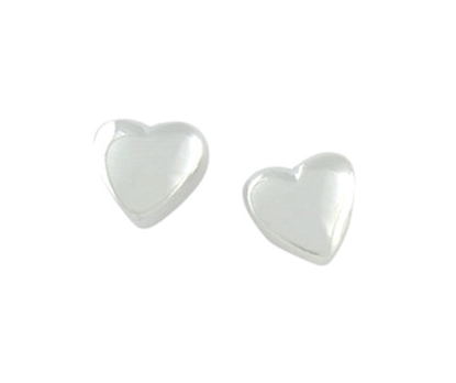 Picture of Silver Polished Heart Stud Earrings 084