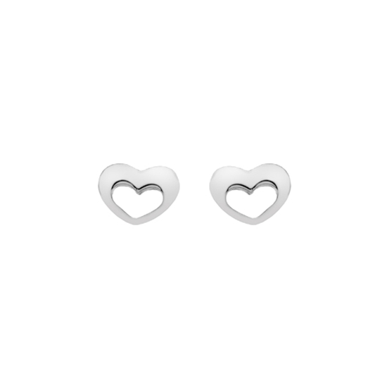 Picture of Silver Open Heart Stud Earrings