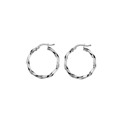 Picture of Silver hoop 20mm twist - rhodium plated